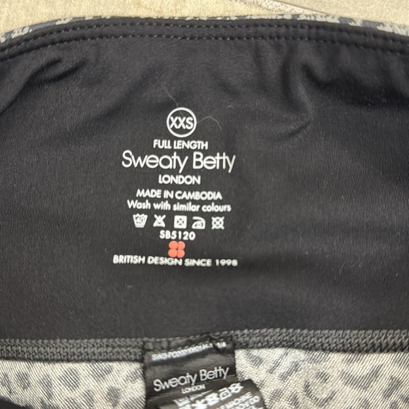 Sweaty Betty Flatter Me Workout Jacquard Leggings Animal Print Black Grey XXS - Picture 8 of 12